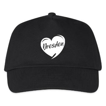 Dresden Herz Frauenkirche Liebe Symbol Stadt Logo - Kinder Basecap - Schwarz - Vorne
