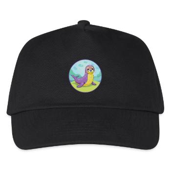 phoque mignon Kawaii dessin animé Clipart animal de compagnie - Casquette de baseball Enfant - noir - Devant