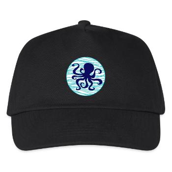 Poulpe Eau Calmar Vagues Lac Mer Maritime - Casquette de baseball Enfant - noir - Devant
