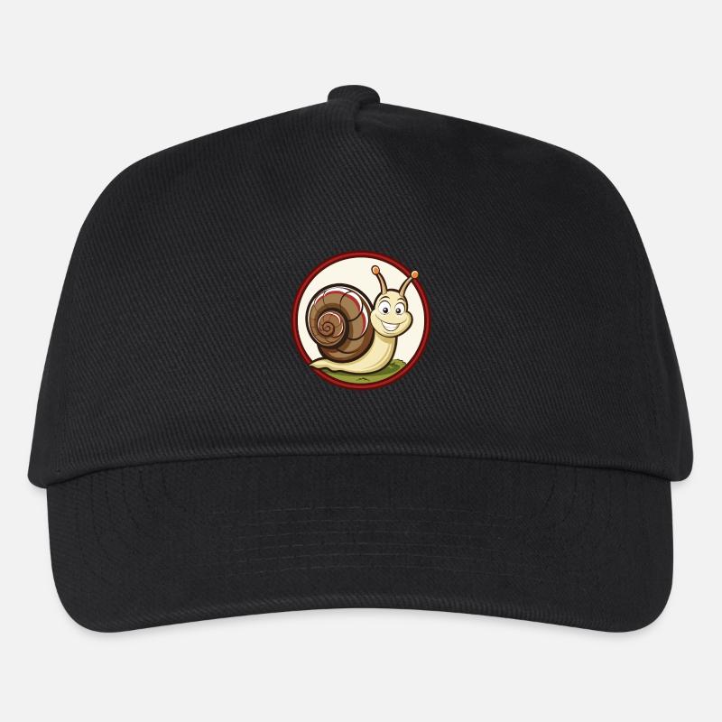 Schnecke Bunte Kawaii Cartoon Figur Clipart - Kinder Basecap - Schwarz