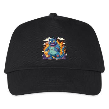 Catzilla cat dangerously standing on two legs - Kids’ Baseball Cap - black - Front
