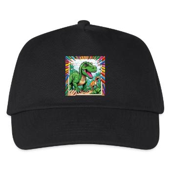 Dino Dschungel - Kinder Basecap - Schwarz - Vorne