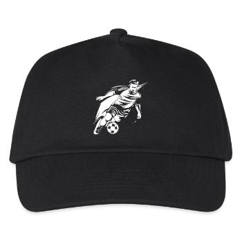 Fußballer Skizze - Kinder Basecap - Schwarz - Vorne