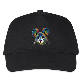 Graphic portrait of a mouse - Kids’ Baseball Cap - black - Front