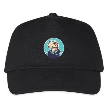 Komodo Kawaii Cartoon Figur Tier Haustier Gesicht - Kinder Basecap - Schwarz - Vorne