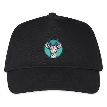 Antelope Kawaii Cartoon Character Animal Pet Face - Kids’ Baseball Cap - black - Front