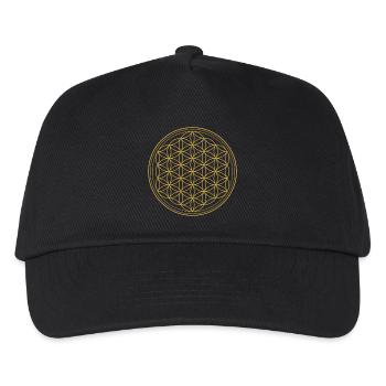 Gold Flower of life - Sacred Geometry - Kids’ Baseball Cap - black - Front