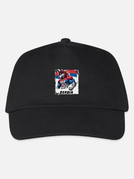 Serbien Wolf Flaggen Design - Kinder Basecap - Schwarz