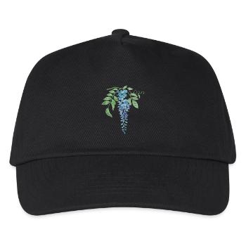 Wild Blue Wisteria Illustration - Kids’ Baseball Cap - black - Front