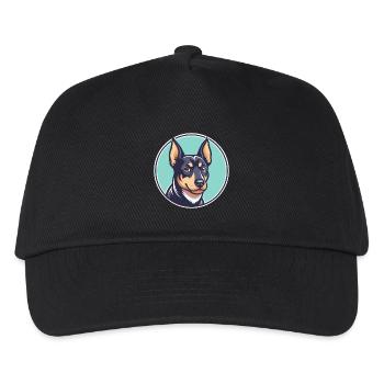 Black And Tan Terrier Dog Breed Cartoon Kawaii Pet - Kids’ Baseball Cap - black - Front