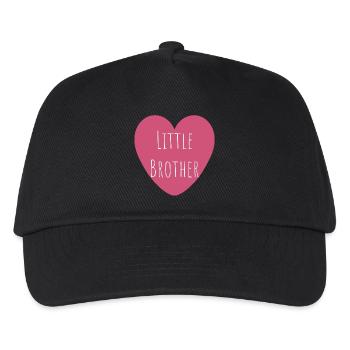 Kleiner Bruder | Rosa Herz - Kinder Basecap - Schwarz - Vorne