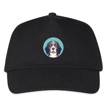 Französischer dreifarbiger Hund Hunderasse Karikatur Kawaii Haustier - Kinder Basecap - Schwarz - Vorne