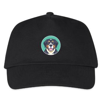 Greater Swiss Mountain Dog Breed Cartoon Kawaii - Kids’ Baseball Cap - black - Front