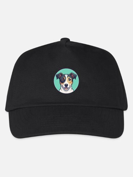 Jack Russell Terrier Hunderasse Cartoon Kawaii Haustier - Kinder Basecap - Schwarz