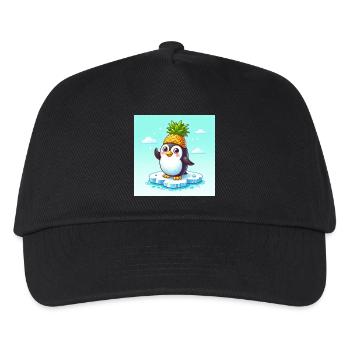 Happy Pinguin winkt - Kinder Basecap - Schwarz - Vorne