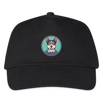 Kuri Hund Rasse Cartoon Kawaii Clipart Illustration - Kinder Basecap - Schwarz - Vorne
