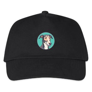 Lurcher Hunderasse Cartoon Figur Kawaii Clipart - Kinder Basecap - Schwarz - Vorne