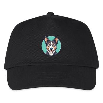Chien bâtard race dessin animé personnage Kawaii Clipart - Casquette de baseball Enfant - noir - Devant
