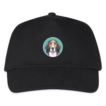 Norman Hound Dog Breed Cartoon Kawaii Clipart Pet - Kids’ Baseball Cap - black - Front