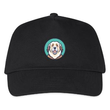 Pyrenäen-Sennenhund-Rasse Cartoon Kawaii Clipart - Kinder Basecap - Schwarz - Vorne