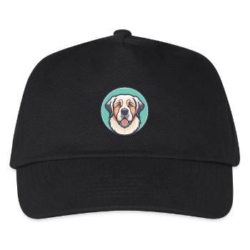 Pyrenäen-Mastiff-Hunderasse Karikatur Kawaii Clipart - Kinder Basecap - Schwarz - Vorne