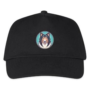 Rough Collie Dog Breed Cartoon Kawaii Clipart Pet - Kids’ Baseball Cap - black - Front
