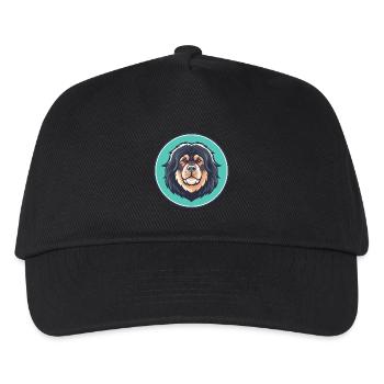 Tibetan Mastiff Dog Breed Cartoon Kawaii Clipart - Kids’ Baseball Cap - black - Front