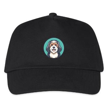 Tibetan Terrier Dog Breed Cartoon Kawaii Clipart - Kids’ Baseball Cap - black - Front
