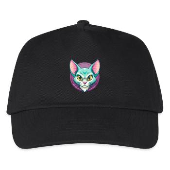 Havanna Braune Katze Rasse Karikatur Kawaii Tier Haustier - Kinder Basecap - Schwarz - Vorne