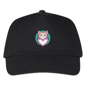 Gingembre Chat à poil long Race Dessin animé Kawaii Animal - Casquette de baseball Enfant - noir - Devant