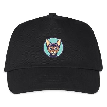 Havanna Braune Katze Rasse Karikatur Kawaii Tier Haustier - Kinder Basecap - Schwarz - Vorne