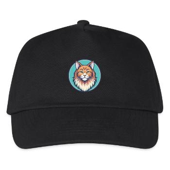 Gingembre Chat à poil long Race Dessin animé Kawaii Animal - Casquette de baseball Enfant - noir - Devant