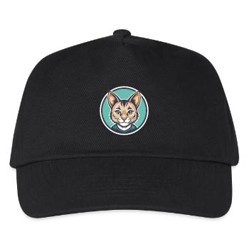 Pixie Bob Katze Rasse Cartoon Kawaii Tier Haustier - Kinder Basecap - Schwarz - Vorne