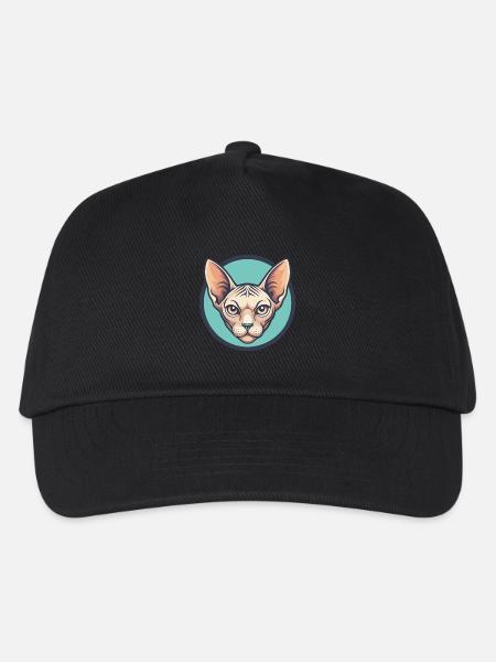 Don Sphynx Katzenrasse Cartoon Kawaii Tier Haustier - Kinder Basecap - Schwarz