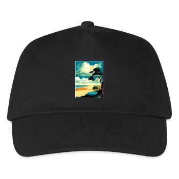 Norfolk Coast Anob Reise Poster Souvenir Farbe WP - Kinder Basecap - Schwarz - Vorne