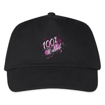 T-Shirt 100% Femme, Floral - Casquette de baseball Enfant - noir - Devant