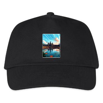Angkor Wat Kambodscha Vintage Reiseposter Souvenir - Kinder Basecap - Schwarz - Vorne