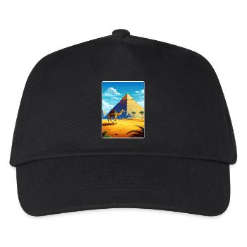 Cairo Egypt Great Pyramids Of Giza Travel Poster - Kids’ Baseball Cap - black - Front