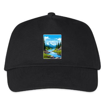 North Cascades National Park Travel Poster Card - Kids’ Baseball Cap - black - Front