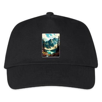 North Cascades National Park Travel Poster Card - Kids’ Baseball Cap - black - Front