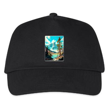 Bridger Teton National Park Affiche de voyage souvenir - Casquette de baseball Enfant - noir - Devant