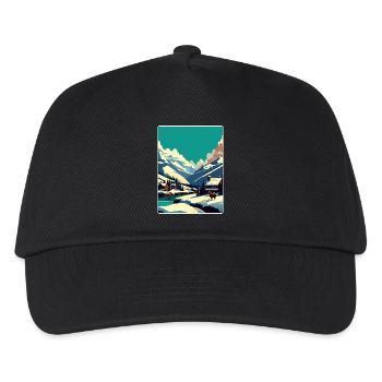 Verbier Ski Resort Mountain Switzerland Travel WPA - Kids’ Baseball Cap - black - Front
