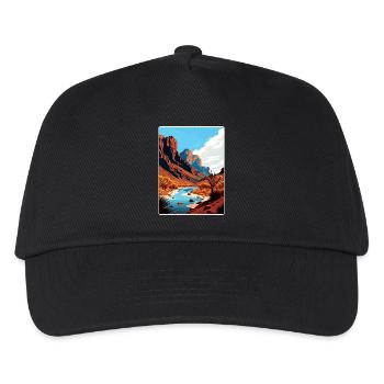Big Bend Nationalpark Reiseposter Souvenir WPA - Kinder Basecap - Schwarz - Vorne