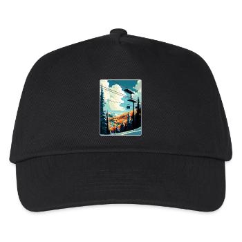 Vail Ski Resort Skiing Travel Poster Souvenir WPA - Kids’ Baseball Cap - black - Front