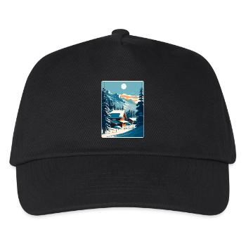 Kitzbühel Ski Österreich Reiseposter Souvenir WPA - Kinder Basecap - Schwarz - Vorne