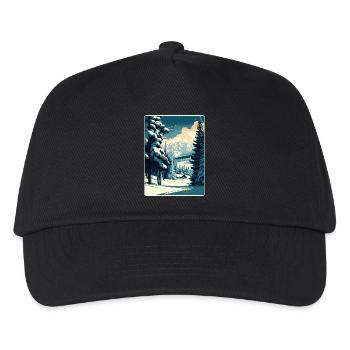 Kitzbühel Ski Österreich Reiseposter Souvenir WPA - Kinder Basecap - Schwarz - Vorne