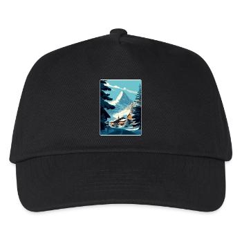 Zermatt Ski Skiing Travel Poster Souvenir Paint WP - Kids’ Baseball Cap - black - Front