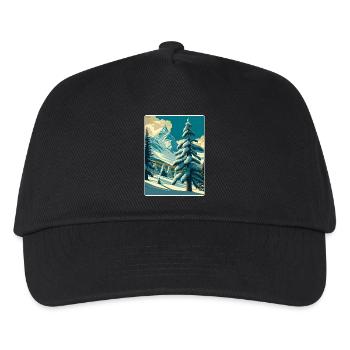 Zermatt Ski Skiing Travel Poster Souvenir Paint WP - Kids’ Baseball Cap - black - Front