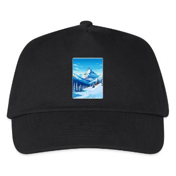 Zermatt Ski Skiing Travel Poster Souvenir Paint WP - Kids’ Baseball Cap - black - Front