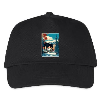 Aspen Ski Skifahren Reise Poster Souvenir Farbe WPA - Kinder Basecap - Schwarz - Vorne